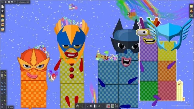 Giant Numberblocks Fun Coloring - The floor is Lava !! Survival Challenge by Algodoo смотреть онлайн