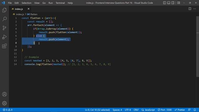 JavaScript Interview Question | Flatten An Array смотреть онлайн