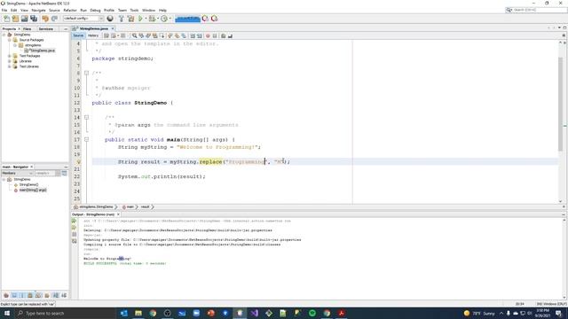 Java Strings - replace() смотреть онлайн