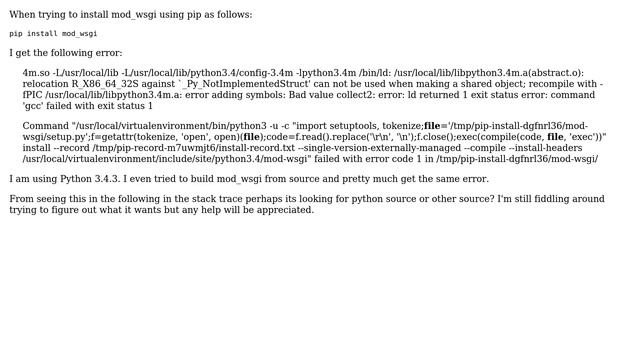 DevOps & SysAdmins: Error when trying install mod_wsgi using pip (2 Solutions!!) смотреть онлайн