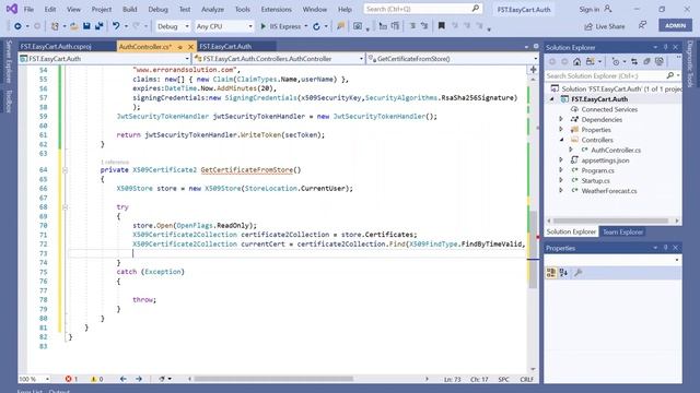 JWT (JSON Web Token) ASP.NET Core 3.1 Web API Authentication with private public Certificate Part 1 смотреть онлайн