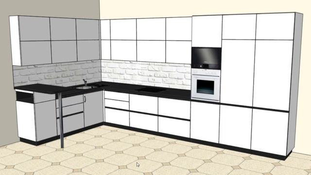 Проект кухонного гарнитура для Виктории, итоговый вариант смотреть онлайн