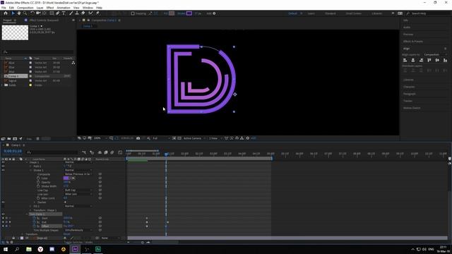 Adobe After Effects. Анимация по пути на примере нового логотипа канала. смотреть онлайн