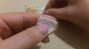 Брошь из бисера Каллы. 2 часть. Бантик и риволи.
