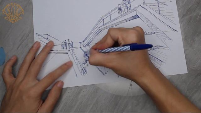 Perspective sketch | The Vessel Hudson Yards NYC смотреть онлайн