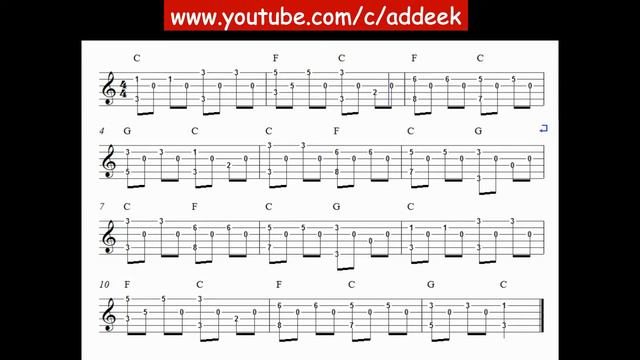 Twinkle Twinkle Little Star Easy Fingerstyle Guitar