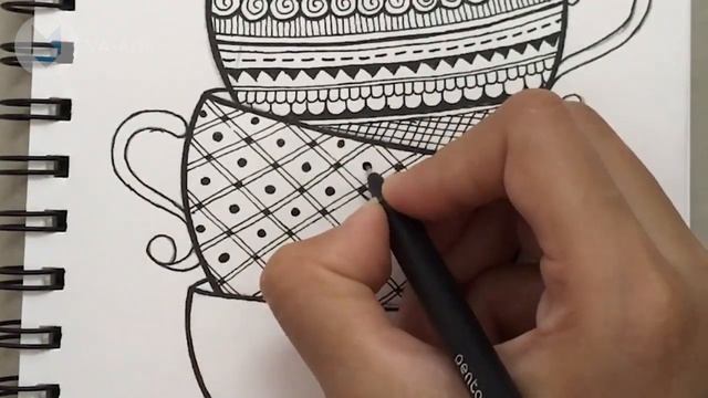 Creative Tea Cups Mandala Art | Wall Decorative Art | Mandala Drawing | Zentangle Doodle Art смотреть онлайн