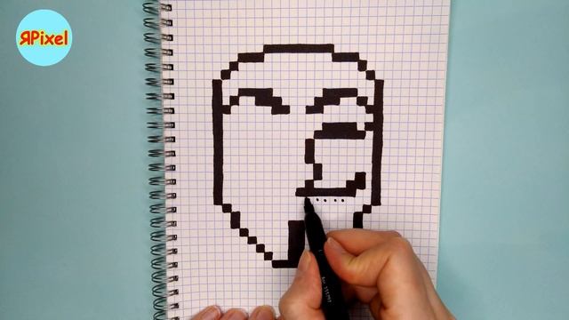 Как нарисовать по клеточкам АНОНИМУС смотреть онлайн