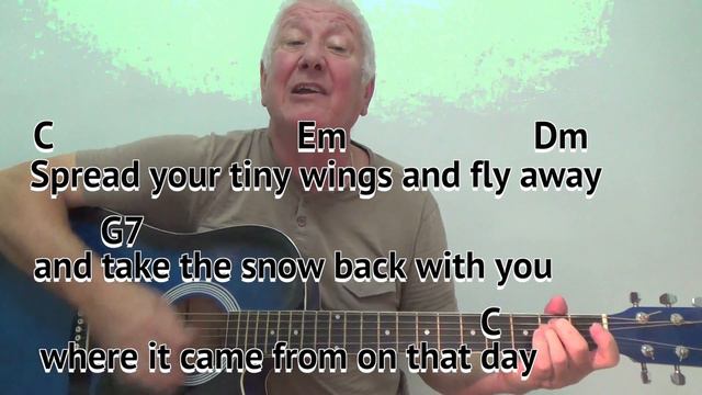 Snowbird (Anne Murray cover) GUITAR LESSON play-along with easy chords and lyrics- key Cmajor смотреть онлайн