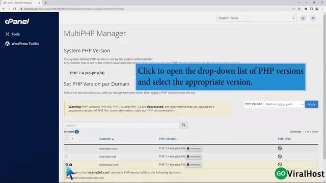 How to Set the PHP Version per Domain using cPanel with GoViralHost смотреть онлайн