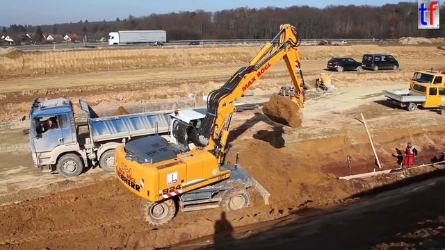 EARTHMOVING: Liebherr A924C Und R944B On Highway Construction Site, A8, Karlsbad, GERMANY. 2013
