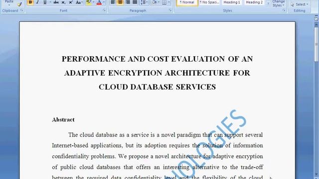 PERFORMANCE AND COST EVALUATION OF AN ADAPTIVE ENCRYPTION ARCHITECTURE FOR CLOUD DATABASE SERVICES смотреть онлайн