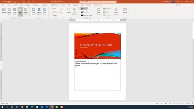 Presentation Views In PowerPoint: Normal, Outline, Slide Sorter, Notes Page, Reading View смотреть онлайн