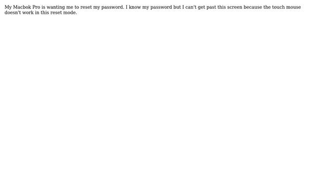 Apple: MacBook Pro Reset Password