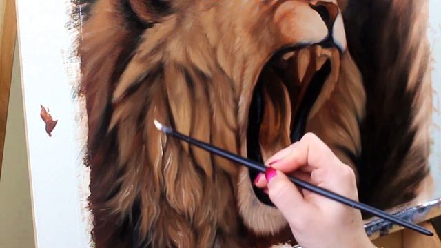 How To Paint A Realistic LION Portrait смотреть онлайн