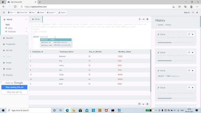 3) Complete Execution of SQL Coding 3 asked in "Amazon Tech Ops Associate SMT Banglore" смотреть онлайн