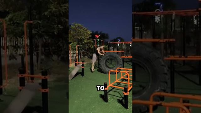 прыжок на колесо