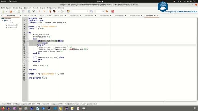 Вложенные циклы в Fortran смотреть онлайн