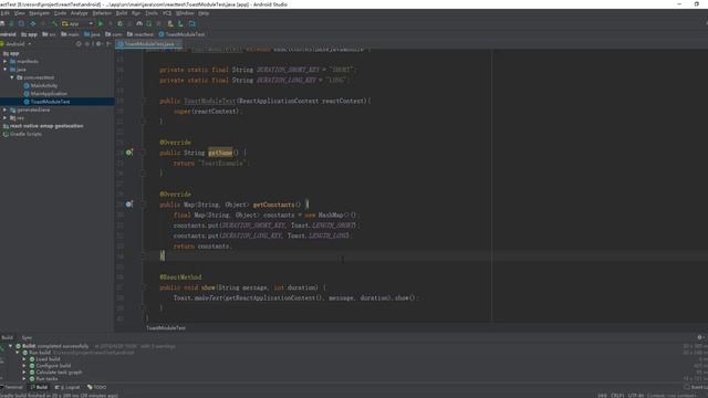 第六节 react-native app 原生交互 创建toast类和模块注册类 смотреть онлайн