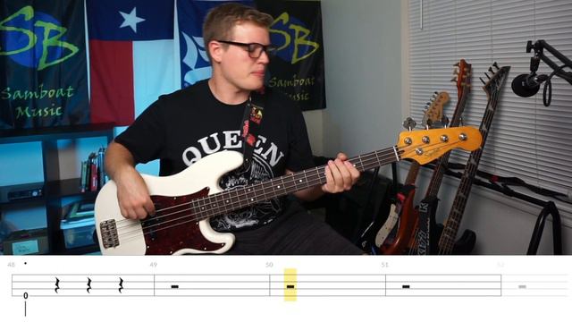 Queen - Another One Bites the Dust (Bass Cover with Tabs) смотреть онлайн