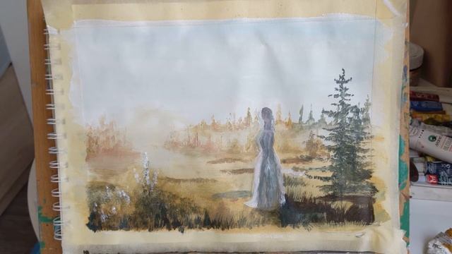 Рисуем рассвет в лесу акрилом / УРОК ДЛЯ НАЧИНАЮЩИХ РИСОВАТЬ / Челлендж по рисованию смотреть онлайн