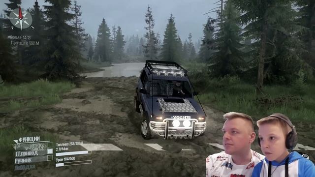 Машинки НИВА против УАЗА Кто круче? Игорь и Папа на БЕЗДОРОЖЬЕ в Mudrunner смотреть онлайн