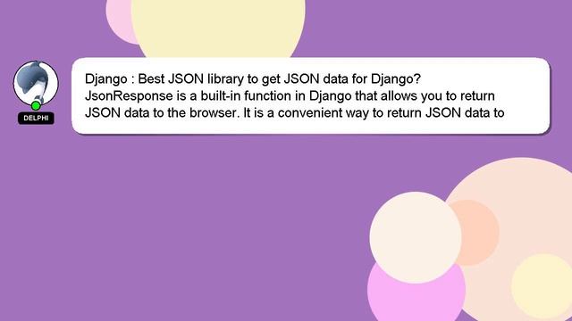 Django : Best JSON library to get JSON data for Django? смотреть онлайн