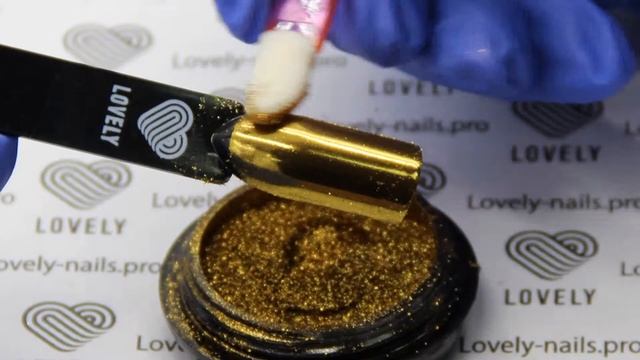 Втирка Lovely Nails M04 - Зеркальная - яркое червонное золото. смотреть онлайн