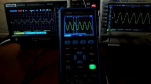 Осциллограф OWON hds2202s, Hantek 2D15, Rigol DS1202Z-E Меандр(Square) 1..10MHz, Sinus 150..450MHz