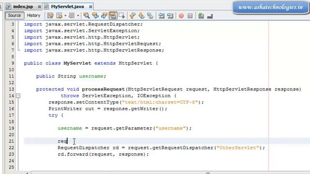 J2EE Servlet Tutorials For Beginners 22 What is the use of requestdispatcher in jsp servlets смотреть онлайн