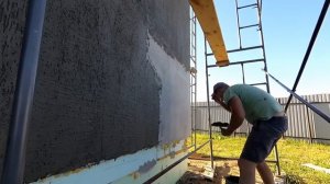 Декоративная штукатурка короед  На фасад дома  Строительство дома 9 на 8    YouTube