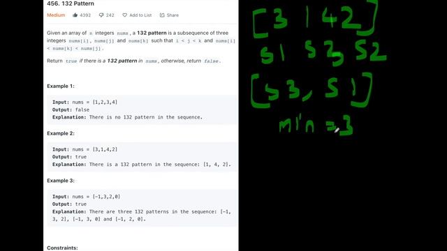 132 Pattern - Leetcode 456 - Java смотреть онлайн