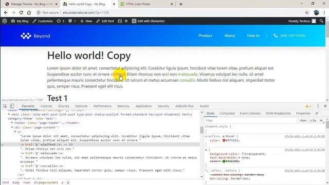 Change Hello Elementor Theme Default Link (Pink) Color смотреть онлайн