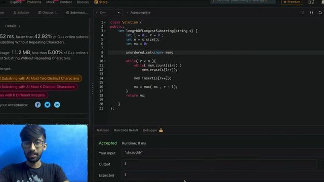 [C++] LeetCode - 3 - Longest Substring Without Repeating Characters - In O(N) Complexity смотреть онлайн