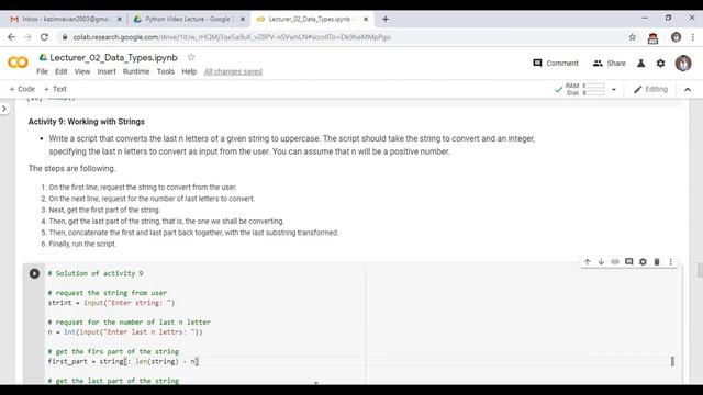 Convert String in lower case in Python Data Types 13 смотреть онлайн