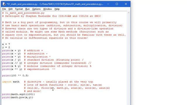 Python 01D - Math Operations and Precedence смотреть онлайн