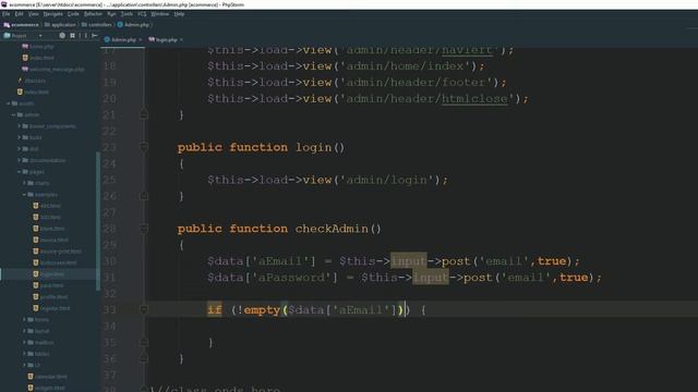 Creating An Admin Panel For Admin Using Codeigniter For ECommerce