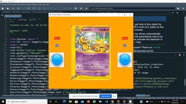 Endless Pokemon Card Game using Tkinter in spider || #python #WhitehatJr смотреть онлайн