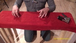 #6 Диван своими руками: разметка поролона для утяжек и обтяжка тканью