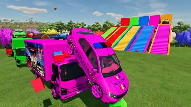 TRANSPORTING POLICE & FIRE RESCUE, DACIA, AUDI, FORD WITH ISUZU TRUCKS - Farming Simulator 22 смотреть онлайн