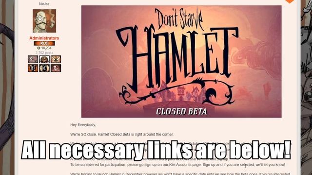 HAMLET BETA - HOW TO JOIN - DON'T STARVE смотреть онлайн