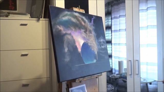 ? Картина маслом, рисуем вместе! Космос, пейзаж, фантастика. смотреть онлайн