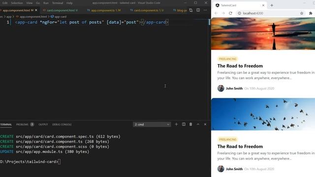 Responsive Card Grid with TailwindCSS and Angular смотреть онлайн
