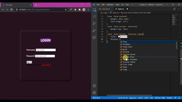 HTML & CSS 3D Login Form Animation Design Tutorial смотреть онлайн