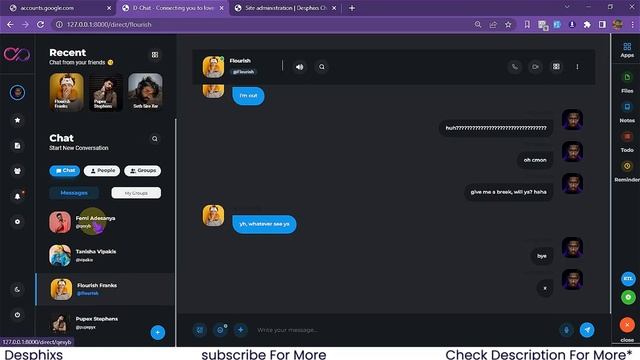 Chatting Application (Advanced) Using Django | One and One Chatting | Group Chatting | User Auths. смотреть онлайн