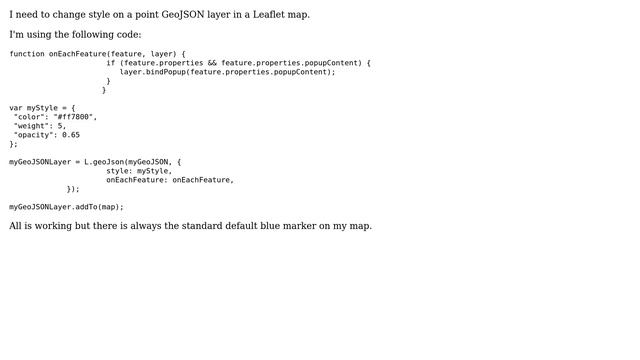 GIS: Changing default style on point GeoJSON Layer in Leaflet? смотреть онлайн