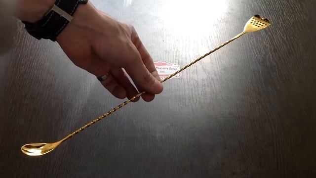 Барная ложка стрейнер Yukiwa 40 см золото смотреть онлайн