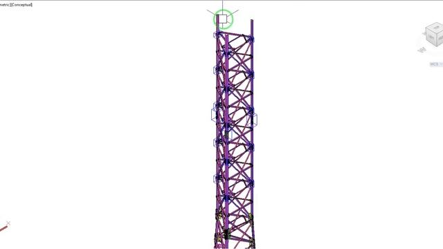 Drawing Telecom Tower - Advance Steel - Dibujando Torre de Telecomunicaciones. смотреть онлайн