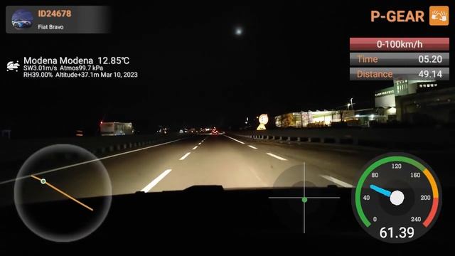 Test Fiat Bravo T-Jet 120 cv stock 0 100 km/h pgear p610 смотреть онлайн