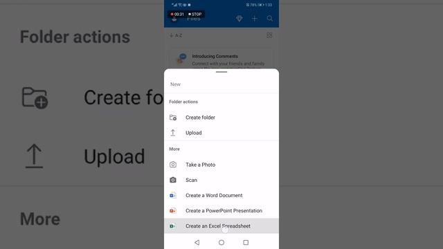 How To Create Excel Speardsheet on Microsoft OneDrive Mobile Phone App смотреть онлайн